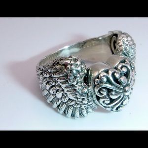 Sterling silver Angel Wings Heart ring